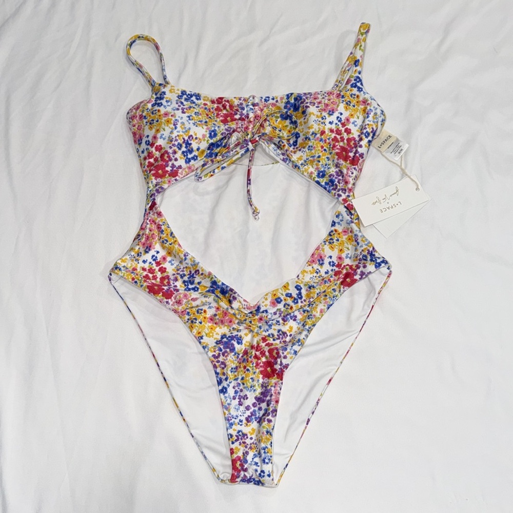 LSPACE x JVS Printed Solana One Piece Swimsuit, M - Picture 2 of 10